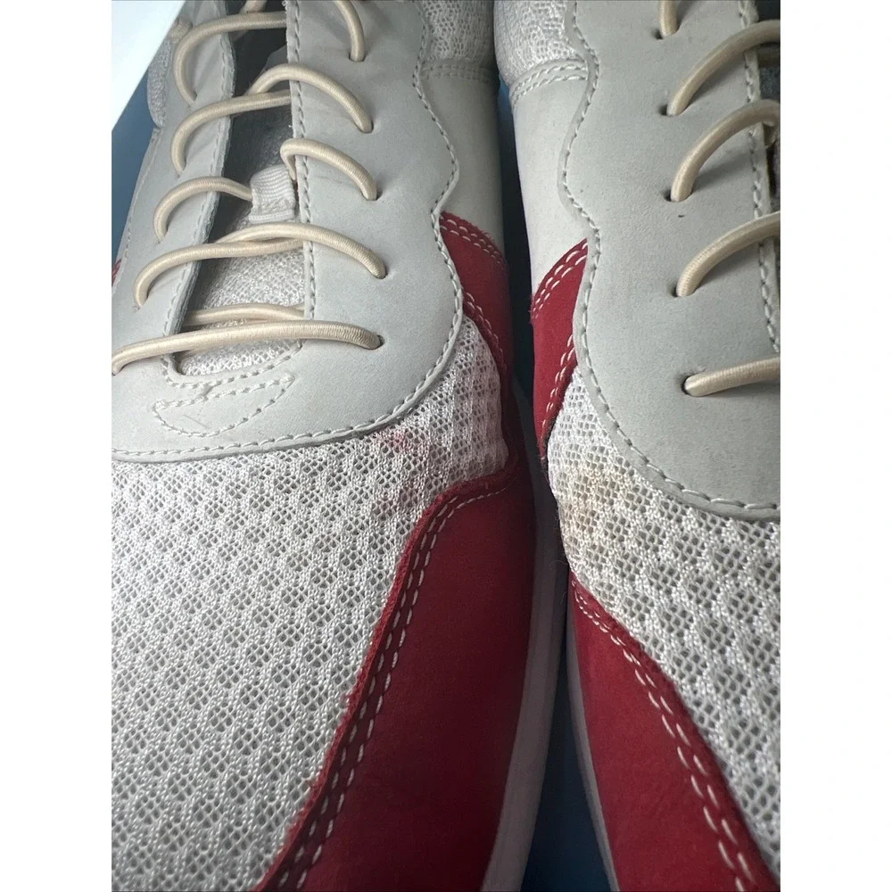 AMHERST MEN'S SHOE 13 M RED/WHITE/BLUE KNIT LACE‎ UP JOHNSTON&MURPHY 258538 MS50